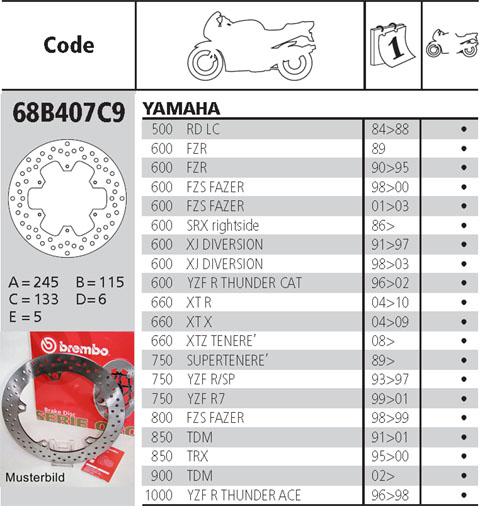 Disc Frana Spate Brembo Yamaha Tdm R1 Fzr Fzs Xt Xj Thundercat - imagine 2