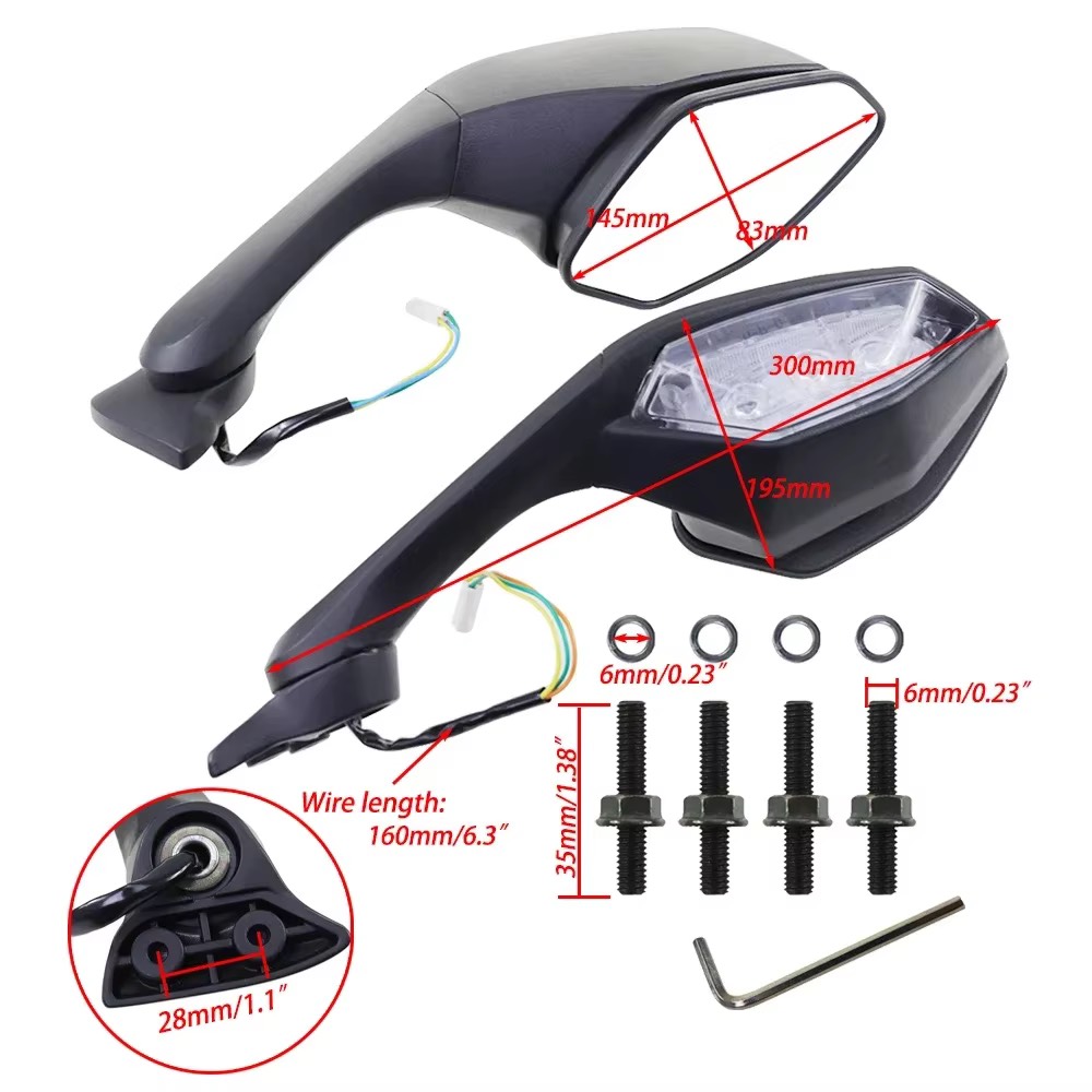 Set 2 oglinzi Yamaha R1 R6 2015-2021 A1020 - imagine 4