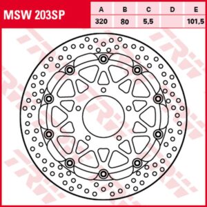 Disc frana Fata flotant TRW pentru MV Agusta F3/800 (fata) MSW203SP